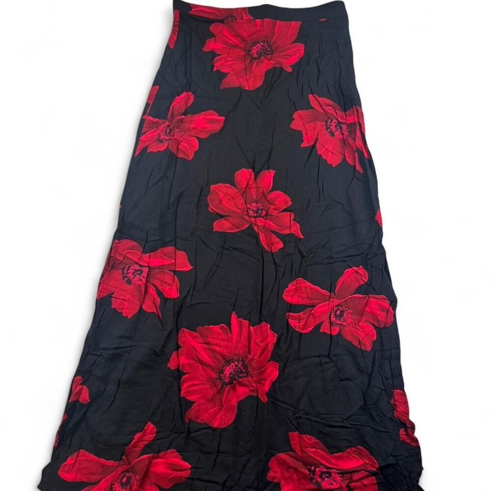 Vintage Jay Jacobs Floral Maxi Skirt Side Slits Boho - Size 9/10